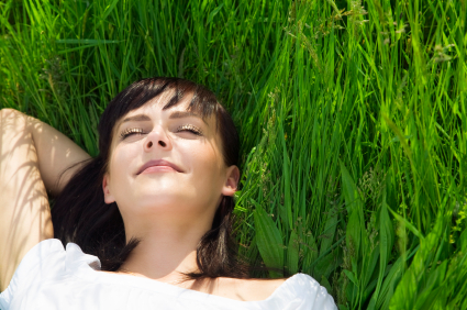 girl in green grass